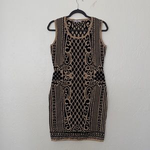 Black and beige dress
